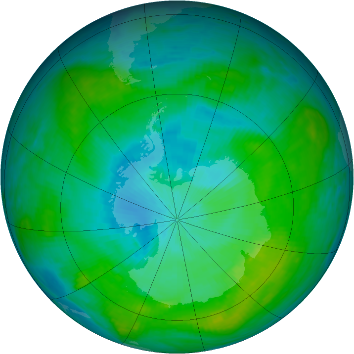 Antarctic ozone map for 09 February 1982